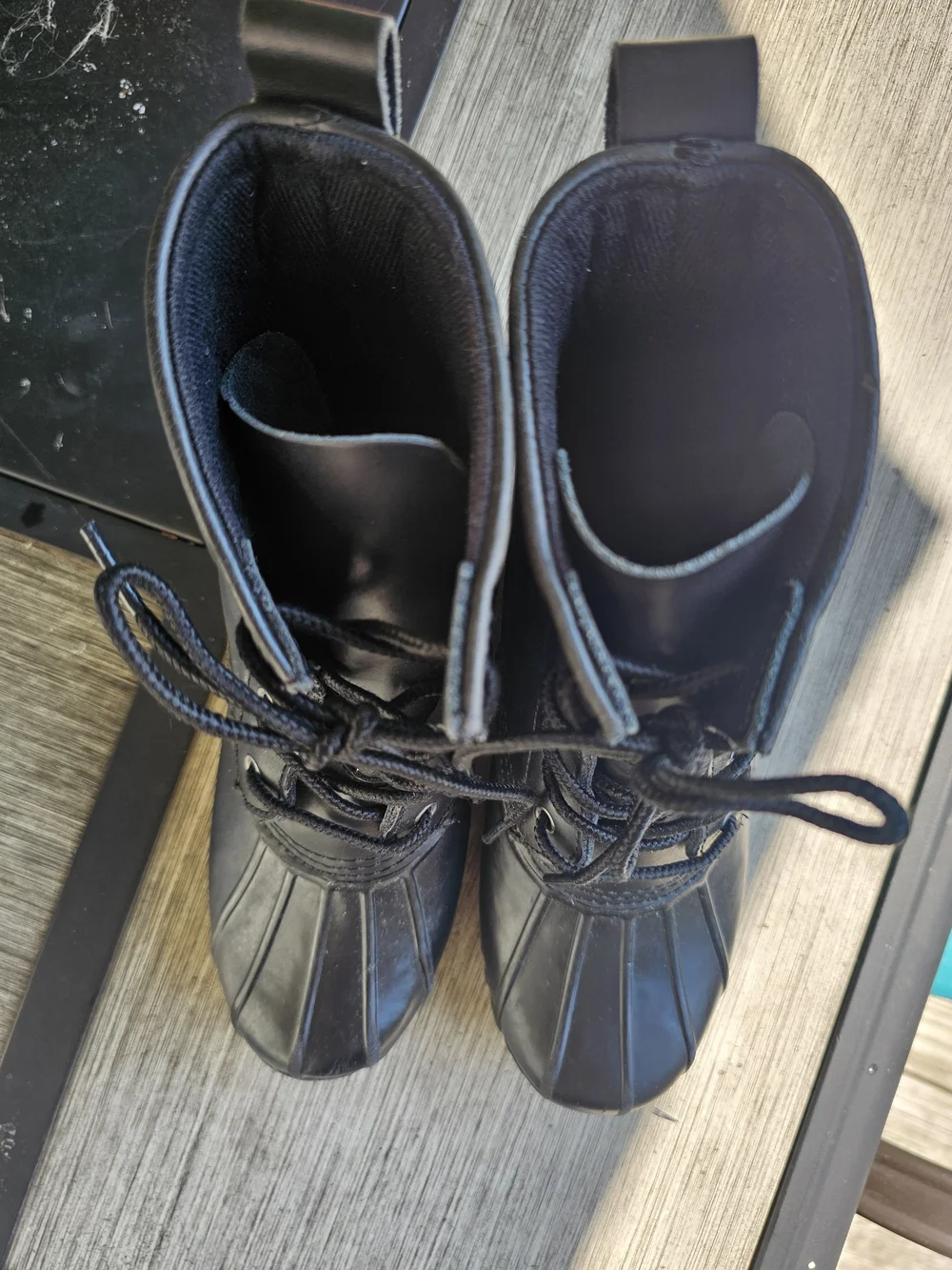 Polo Ralph Lauren Boys Ewan Duck Boots Triple Black Youth Size 4 Play Condition